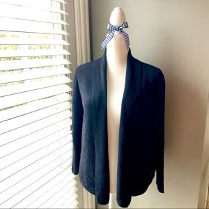 Alpaca (100% Baby Alpaca)•Size S•Black•Knitted Open Front, Draped Cardigan